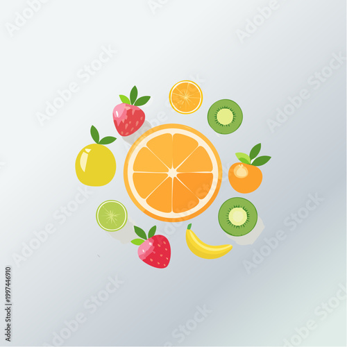 Obstteller mit frischen Früchten ästhetisch und modern angerichtet