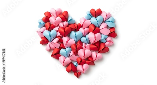 Colorful heart shaped candy arrangement.