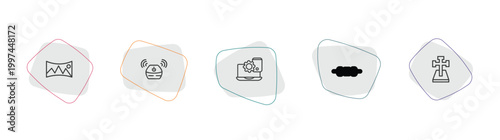 technology outline icon set. linear vector for ui, web and mobile. thin line panoramic, wireless gadget, website optimization icons.