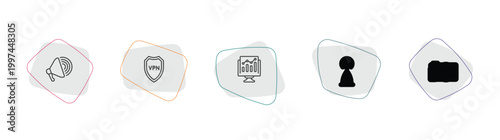 technology outline icon set. linear vector for ui, web and mobile. thin line call to action, vpn, growth hacking icons.