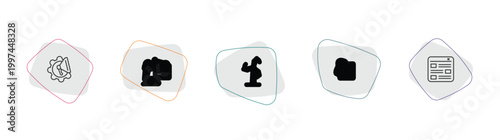 technology outline icon set. linear vector for ui, web and mobile. thin line marketing automation, radio journalism, wind power icons.