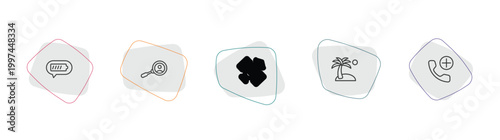 technology outline icon set. linear vector for ui, web and mobile. thin line battery status, user research, space satellite icons.