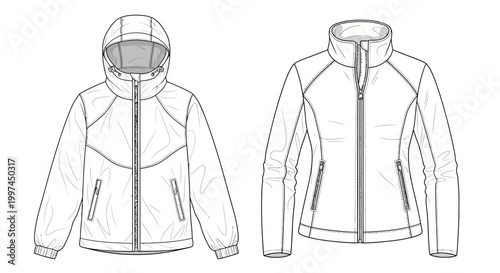 Technical drawing of a jacket.
