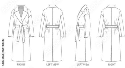 Technical drawing of a robe.