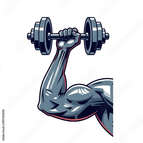 Arm with a dumbbell, representing strength training and bodybuilding for fitness enthusiasts