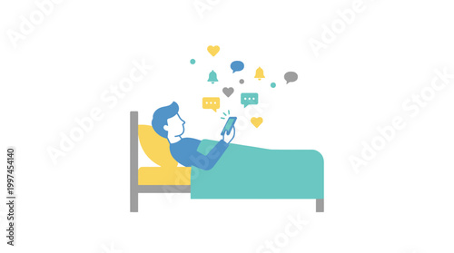 Person lying in bed with laptop.
