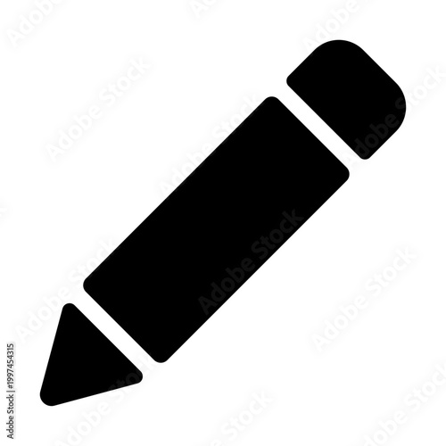 Black Pencil Edit Icon Minimal Style