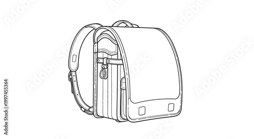 Japanese School Backpack Randoseru Vector Illustration