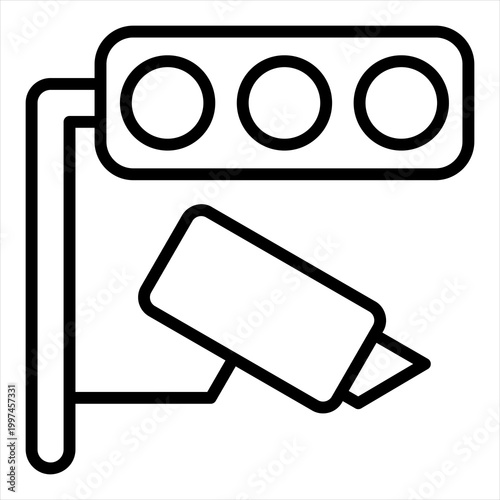Traffic Surveillance Single Icon Line Black