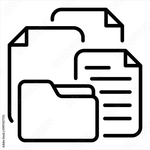 Data Collection Single Icon Line Black