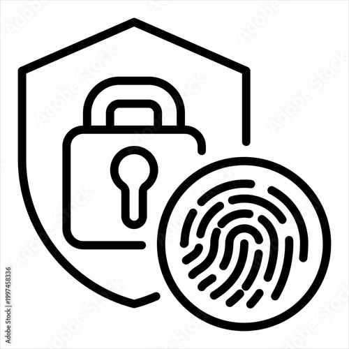 Biometric Single Icon Line Black