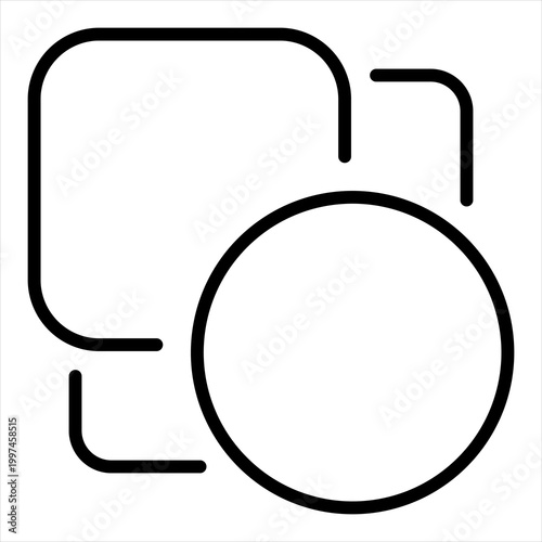 Correlation Single Icon Line Black