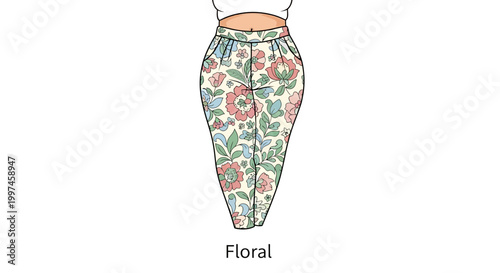 Stylish floral pants with a colorful pattern and comfortable design.