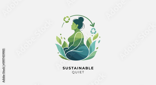 Sustainable Quiet - Serene Woman Meditating Surrounded by Natures Embrace.