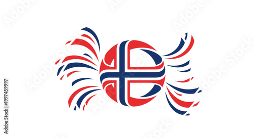 Norwegian flag design element symbol.