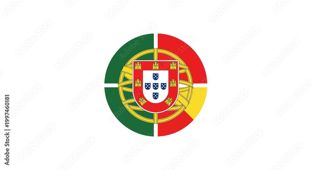 Obraz premium Portuguese flag symbol icon emblem.