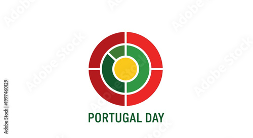 Portugal Day colorful logo emblem.