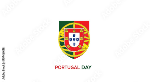 Portuguese flag emblem symbol Portugal Day.