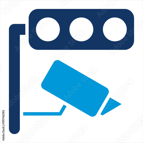 Traffic Surveillance Single Icon Glyph Color