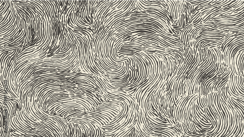 Abstract seamless pattern creating organic digital ink lines resembling fingerprints. Abstract seamless pattern with digital ink fingerprint lines