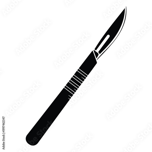 Surgical scalpel vector illustration for hospital surgery and medical equipment collection.