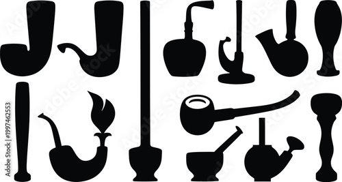 Classic Smoke Pipe Design Illustration for Vintage Tobacco Branding and Elegant Lifestyle Concepts