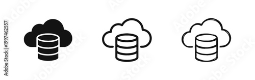 Cloud Computing and Data Storage Fintech Icons