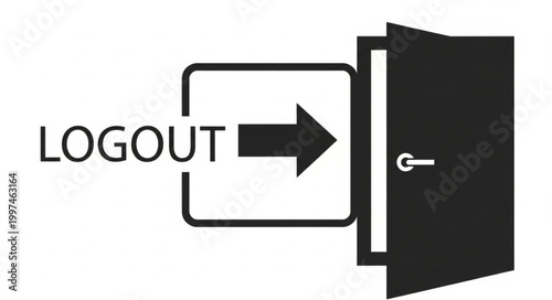 Logout icon with door and arrow.