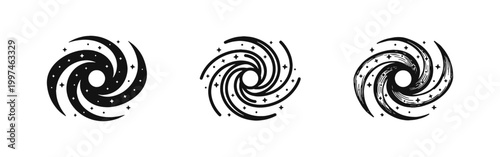 Spiral Galaxy and Deep Space Astronomy Icons