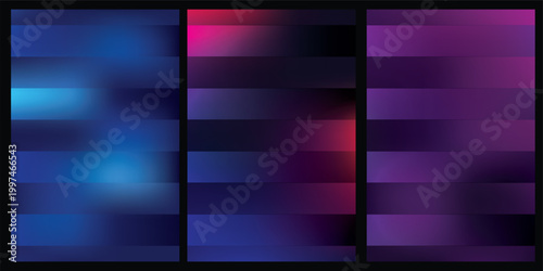 Abstract background with horizontal blurred color gradients in blue and purple hues