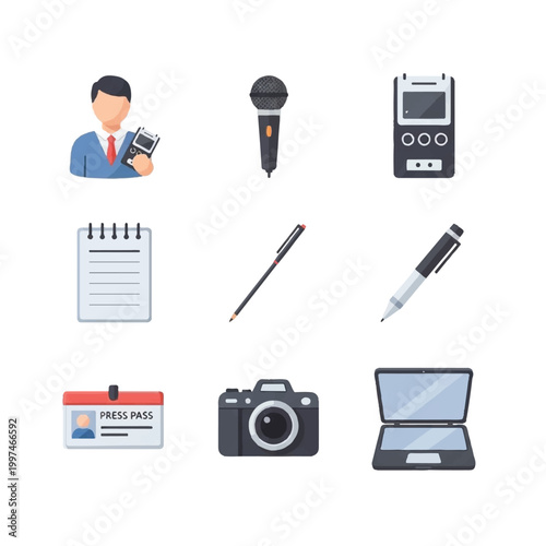 Businessman with media devices and tools.