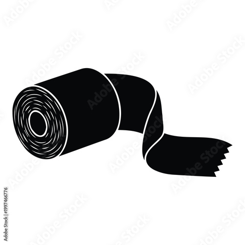 Rolled bandage vector illustration for medical wound dressing.