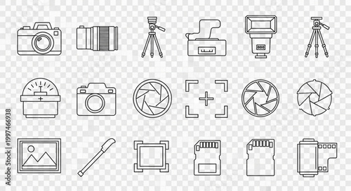 Photography equipment and accessories, a collection of tools and devices.