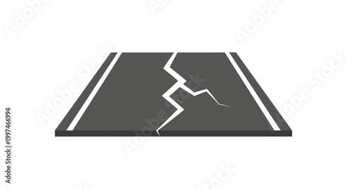 Cracked Asphalt Road Surface Damage.