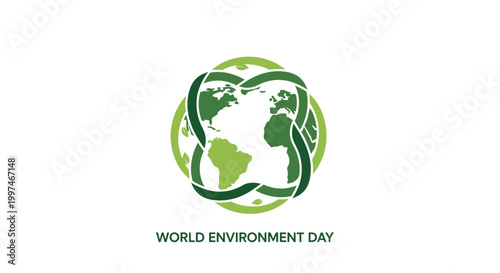World Environment Day Earth Globe Logo.