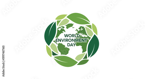 World Environment Day Green Earth Logo.