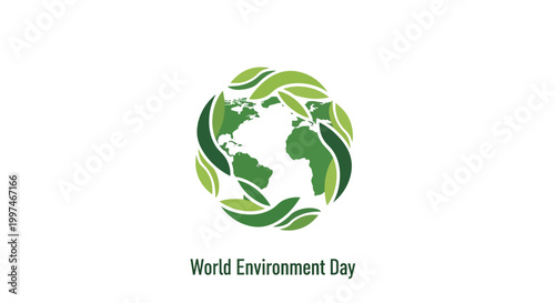 World Environment Day Green Globe Logo.