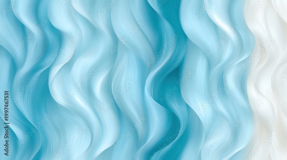 Fototapeta premium Wavy pattern of blue and white colors on a textured surface viewed closely