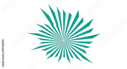 Green abstract burst shape design element.