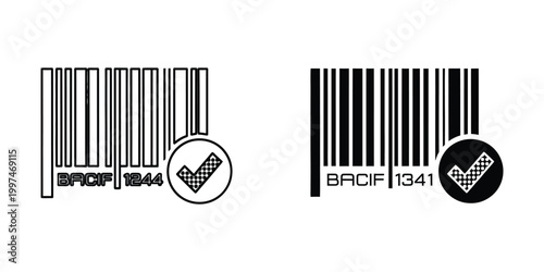 Comparison of two barcodes labeled with bacif and different numeric identifiers