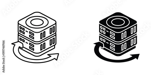 Comparison of traditional and modern server storage systems with data flow visualization