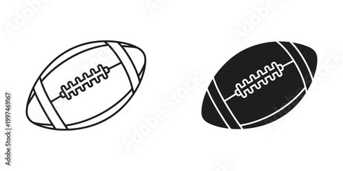 Comparison of a standard football and a dark-colored football illustration