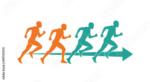 People Running in Different Colors Fast.