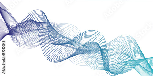 Abstract blue wave background featuring a digital vector  with flowing wavy lines and light curves for a modern business wallpaper design template.