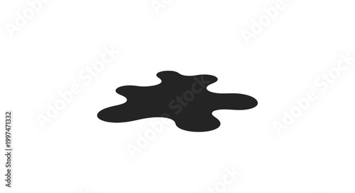Obraz na plátně Black Liquid Blob Shape Isolated.