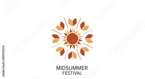 Midsummer festival logo with sun.