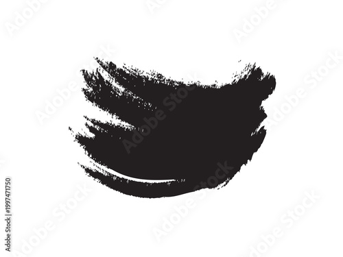 Isolated brush stroke a dark gray abstract paint splatter isolated on transparent background