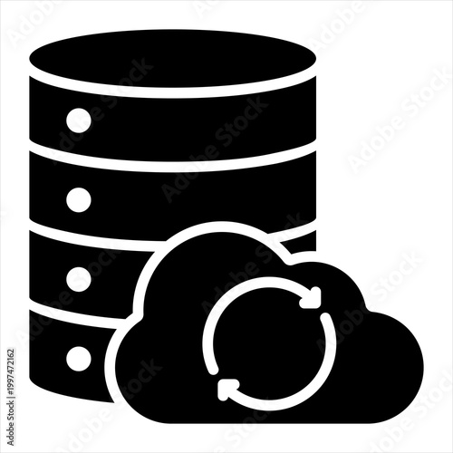 Database Single Icon Glyph Black