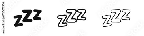 Sleep ZZZ Sleepy Dreaming Icon Set