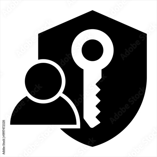 Authorization Single Icon Glyph Black